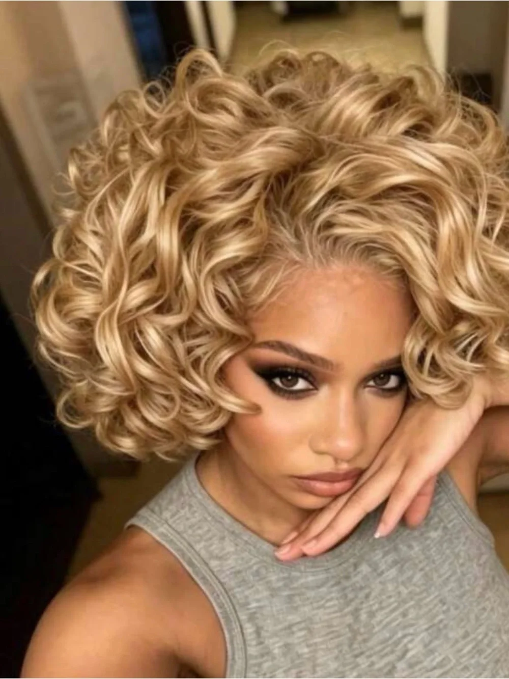 Honey Blond Lace Front Wigs Human Hair Brazilian 13x4 HD Bob Body Wave 10 inches